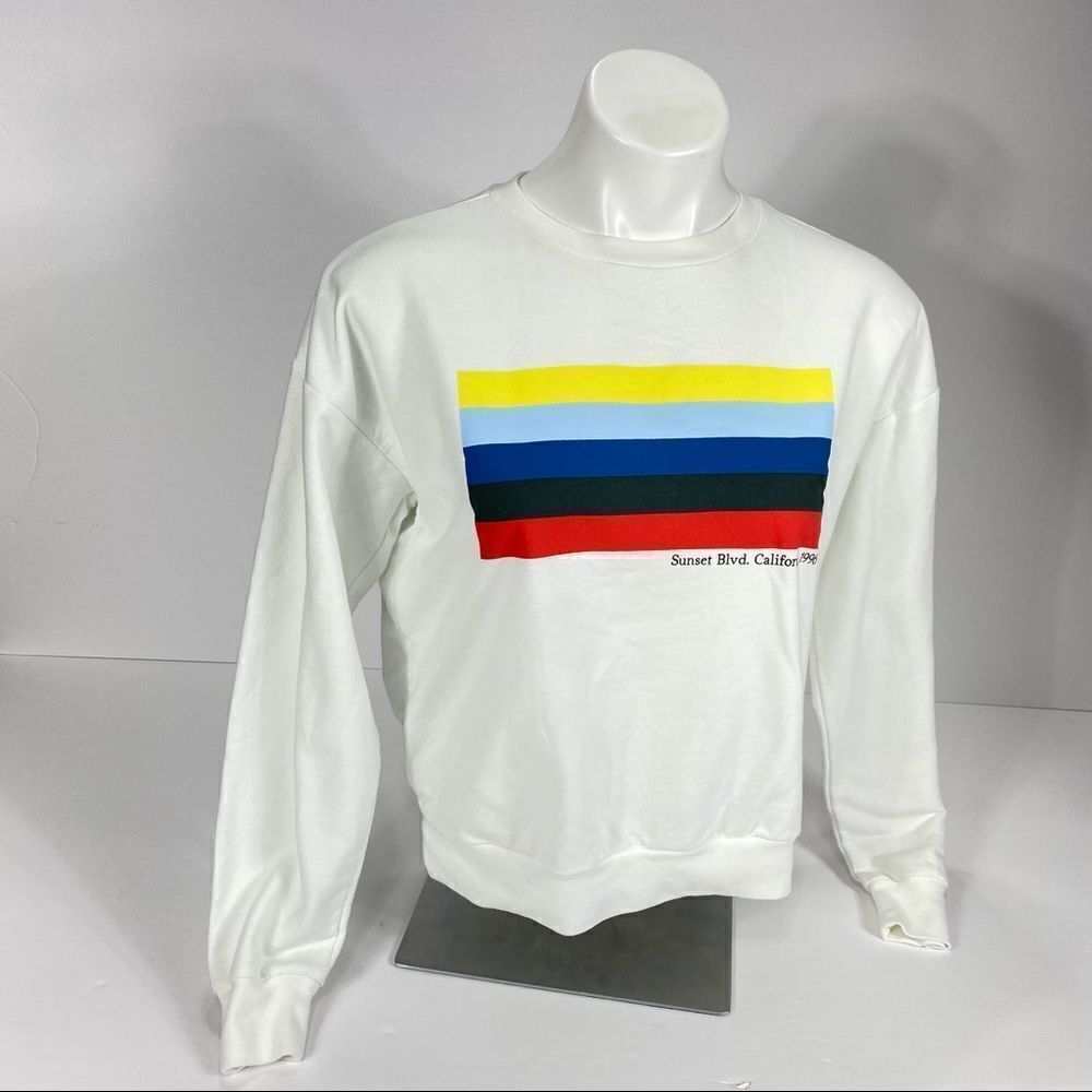 Forever 21 Rainbow Cropped Sweatshirt Sunset Blvd California 1996 S